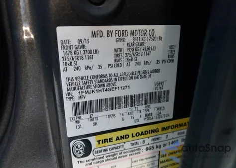 2016 Ford Expedition El Xlt from USA, damaged, VIN 1FMJK1HT4GEF11271